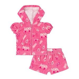 Monica + Andy Girls Terry Puff Sleeve Hoodie Set